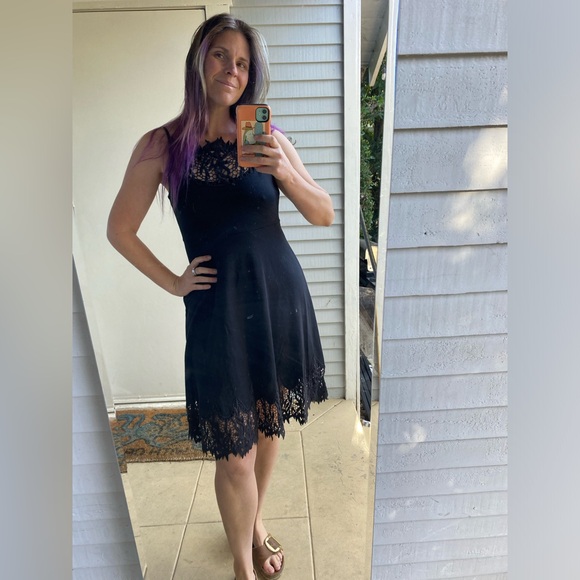 Free People Black Dress with crochet detailing - Picture 2 of 7